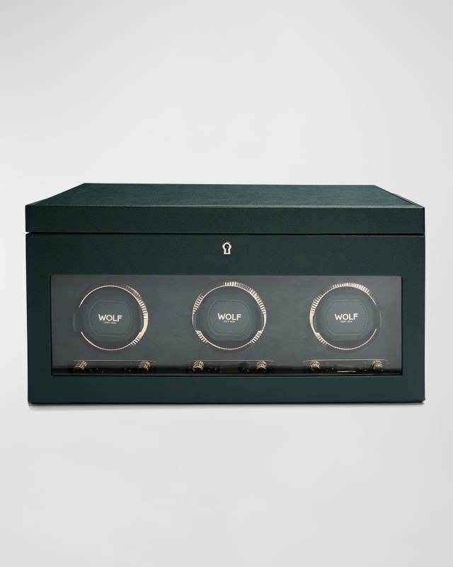 British Racing Triple Watch Winder with Storage